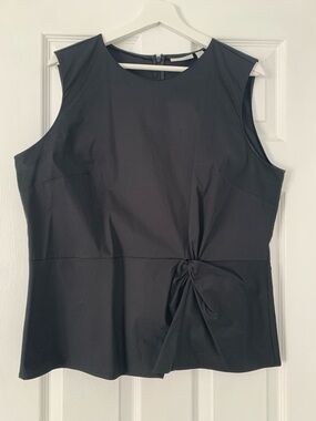 Halogen Black Sleeveless Twist-Front Blouse
